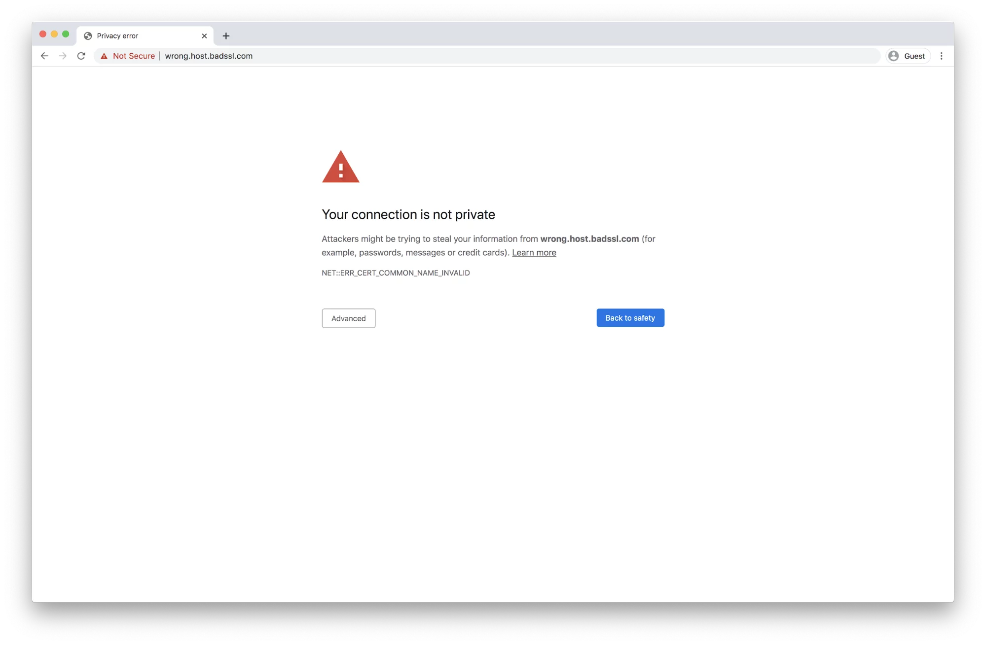 خطای مجوز SSL در گوگل کروم